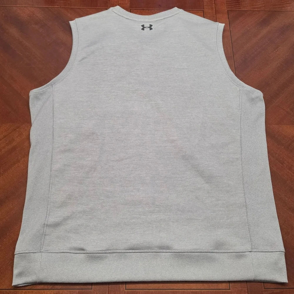 Under Armour Sweater Vest Mens 2XL Gray Storm1 V-Neck Sleeveless Golf Pullover